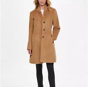 DKNY Single-Breasted Wool-Alpaca Blend Wal…